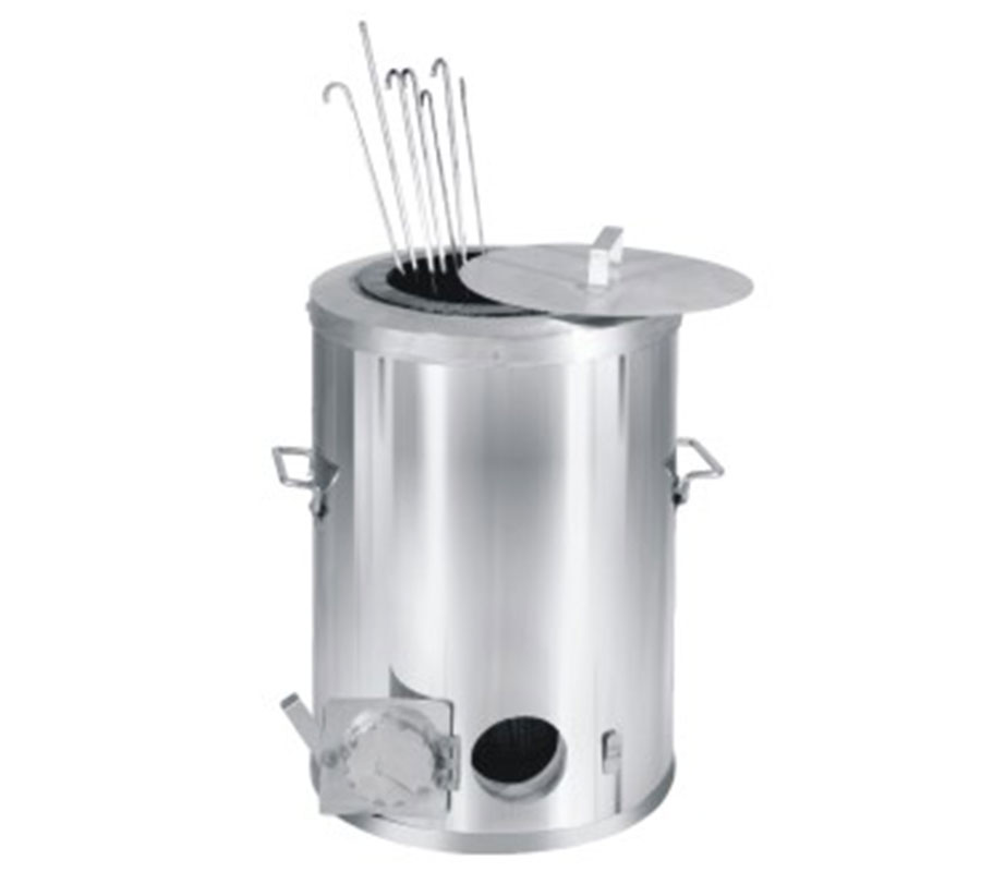 Stainless Steel Round Drum Tandoor W/Wheels